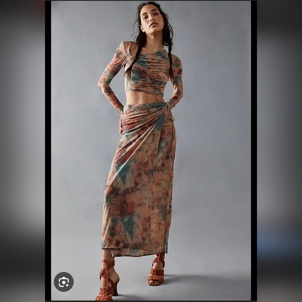 Free People Multicolor Tie-Dye Maxi Skirt